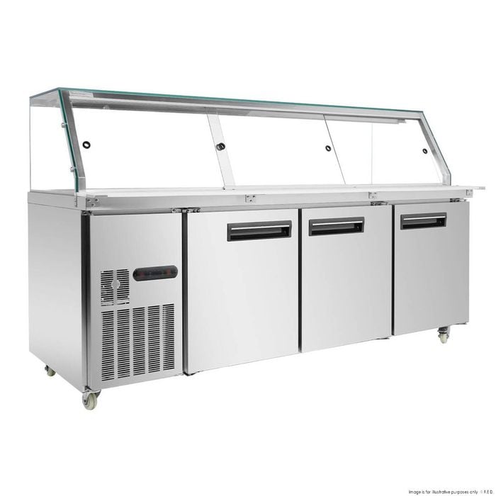 Thermaster Cold Salad & Noodle Bar 6x1/1 Gn Pans  - Salad Bar Fridges (pg210fa-xg)