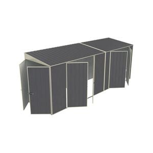 Build-a-Shed 1.5 x 5.2 x 2.0m Skillion Double Plus Double Hinged Side Doors Shed - Grey