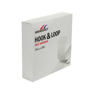 Moroday 25mm x 20m White Hook And Loop Self Adhesive 