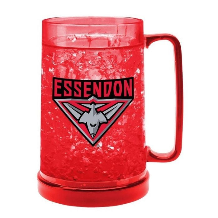 Afl Colour Freeze Mug - Essendon Bombers - 500ml - Gel Freeze Drink Cup