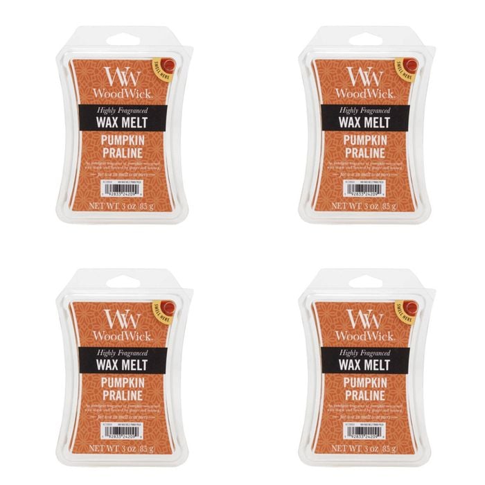 4PK WoodWick Pumpkin Praline Scented Wax Melt Cube 9.7oz