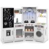 Costway Kitchen Playset Play Kitchen w/Refrigerator Doodle Board White
