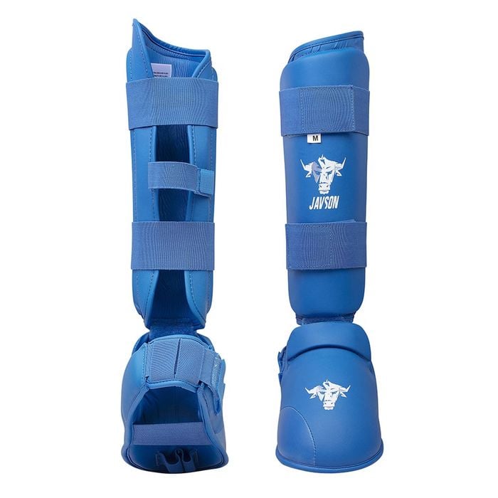 Javson Karate Shin Guards Insteps Pads Blue - Small