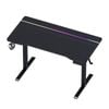 Ufurniture Electric Height Adjustable Gaming Desk, Carbon Fiber Surface Gaming Workstation with RGB LED Light Black