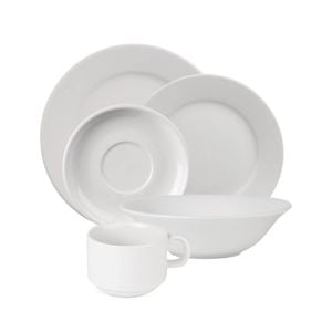 Olympia Athena 5 Piece Place Setting White Porcelain Cutlery Set 24 Pack