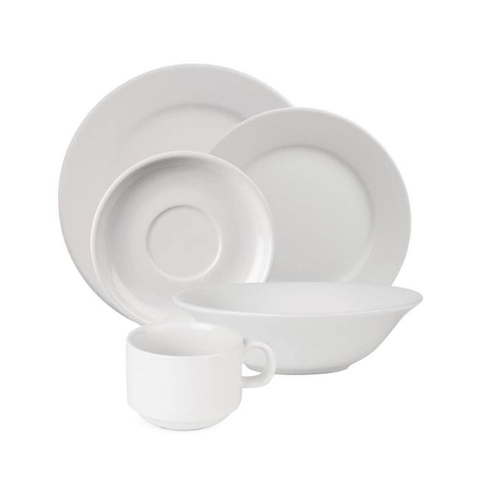 Olympia Athena 5 Piece Place Setting White Porcelain Cutlery Set 24 Pack