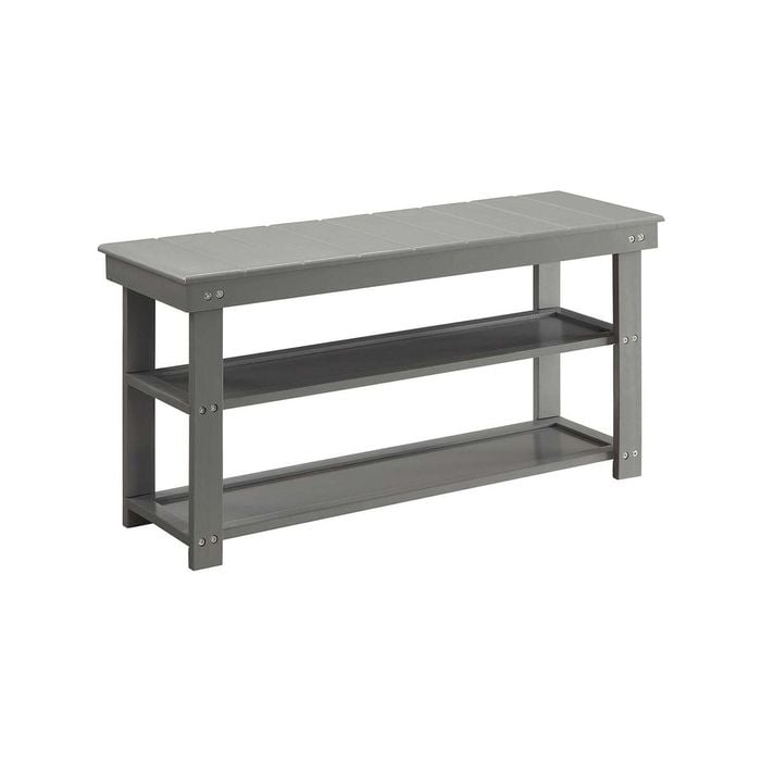 Sarantino Maeve Shoe Storage Bench - Grey