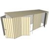 Build-a-Shed 1.5 x 5.2 x 2m Double and Single Hinged Side Door Skillion Shed - Cream