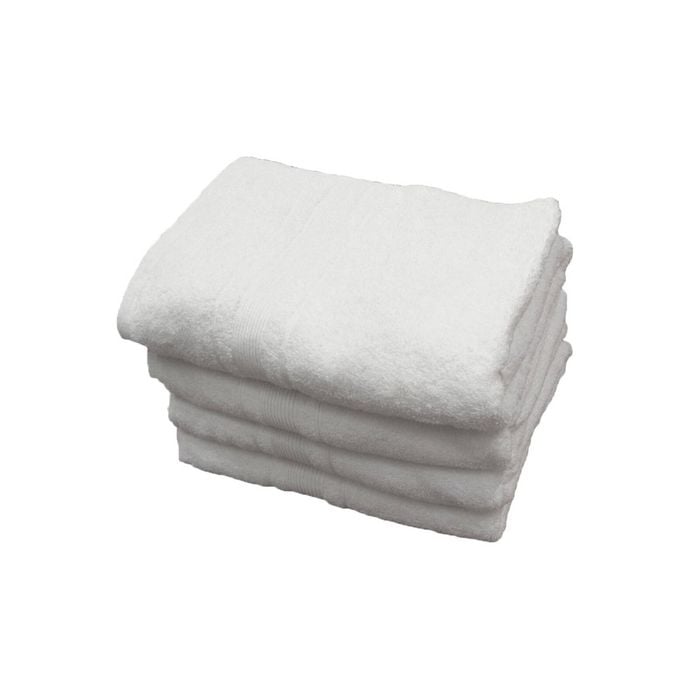 Pack of 4 Venus Cotton Bath Towel Set 68 x 140 cm White