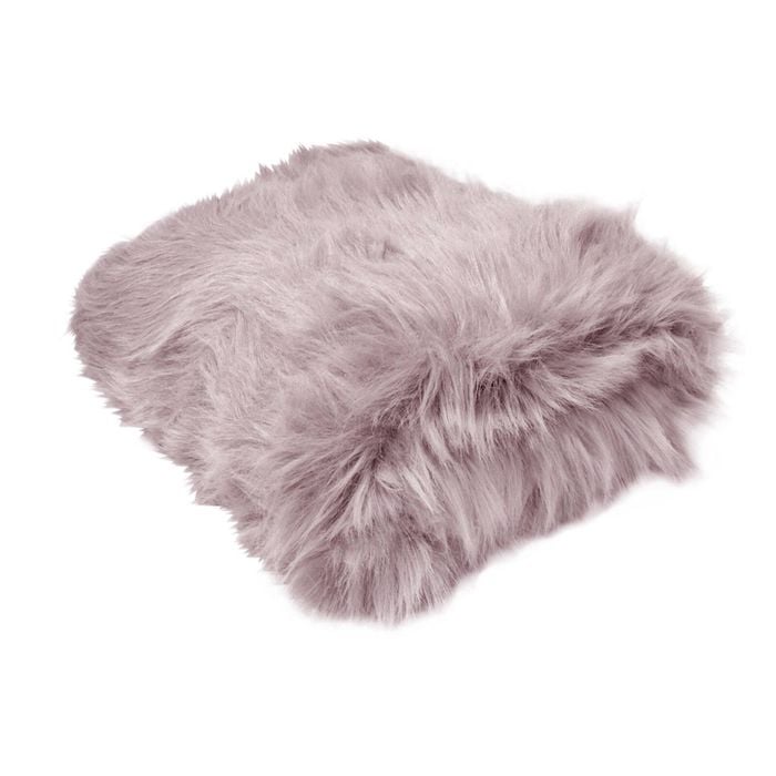 Radisson Angora Dusty Pink Luxury Long Hair Faux Fur Throw Rug 127 x 152 cm