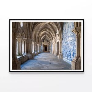 Stone Hallway with Columns  Print 100% Australian Made 120x90cm  (Poster)