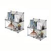 SOGA 2X Black 4-Cube Storage Shelf