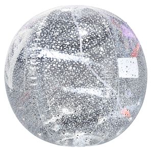 Summer Club 90cm Silver Sparkle Beach Ball with Sprinkler