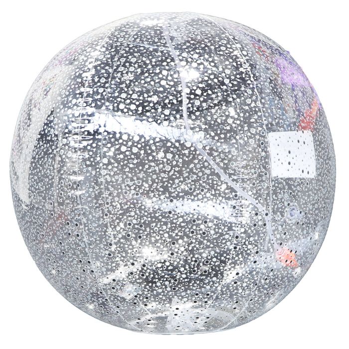 Summer Club 90cm Silver Sparkle Beach Ball with Sprinkler
