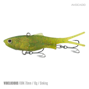Samaki Vibelicious Fork Tail Vibe 70mm Soft Plastic Fishing Lure Avocado