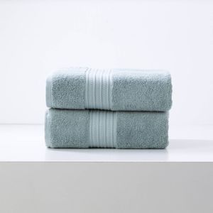2pc Renee Taylor Brentwood Bath Sheet 160cm Low Twist 650GSM Cotton Gray Mist