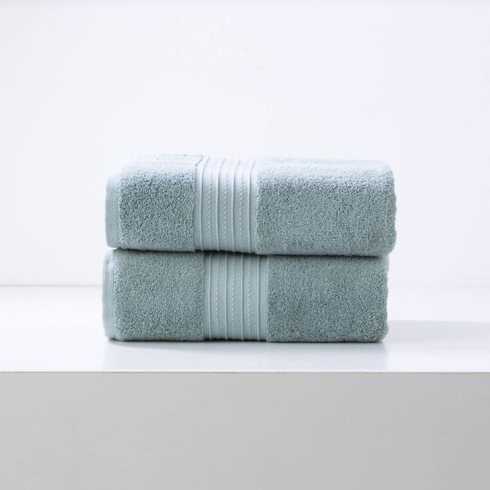 2pc Renee Taylor Brentwood Bath Sheet 160cm Low Twist 650GSM Cotton Gray Mist