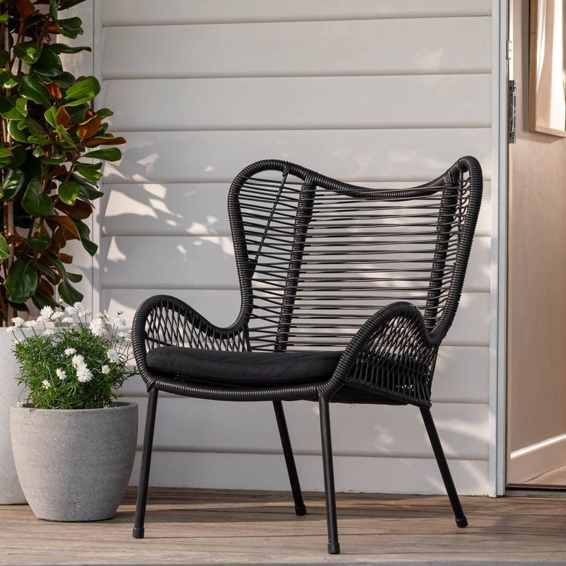 Wicker Butterfly Chair Black