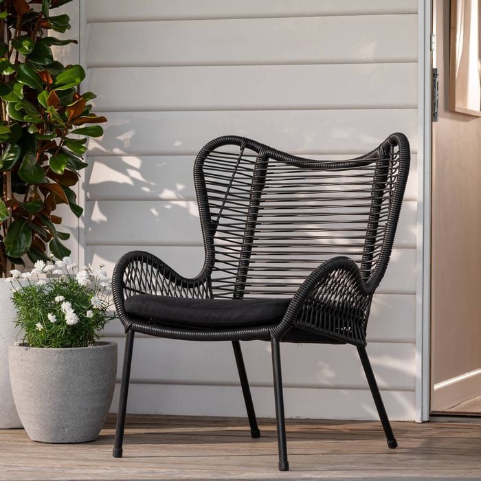 Mimosa Black Wicker Butterfly Chair