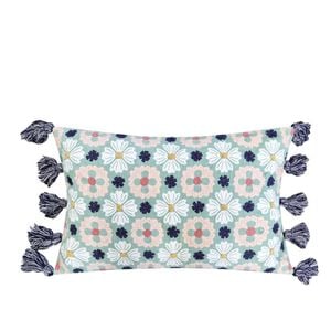 J.Elliot Home Zoe Cushion 35x55cm Peppermint & White Multicolour