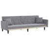 vidaXL Sofa Bed with Cup Holders Light Grey Fabric day bed sofa couch bed
