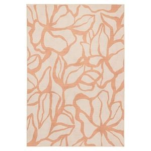 Loopsie-320cm X 230cm-anerley Printed Coral And Cream Washable Rug