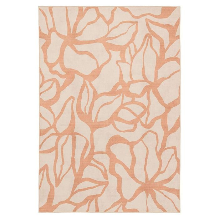 Loopsie-320cm X 230cm-anerley Printed Coral And Cream Washable Rug