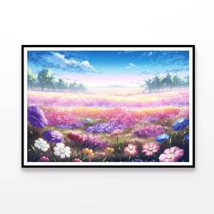 Purple & Violet Flowers  Print 100% Australian Made 90x60cm  (Poster)