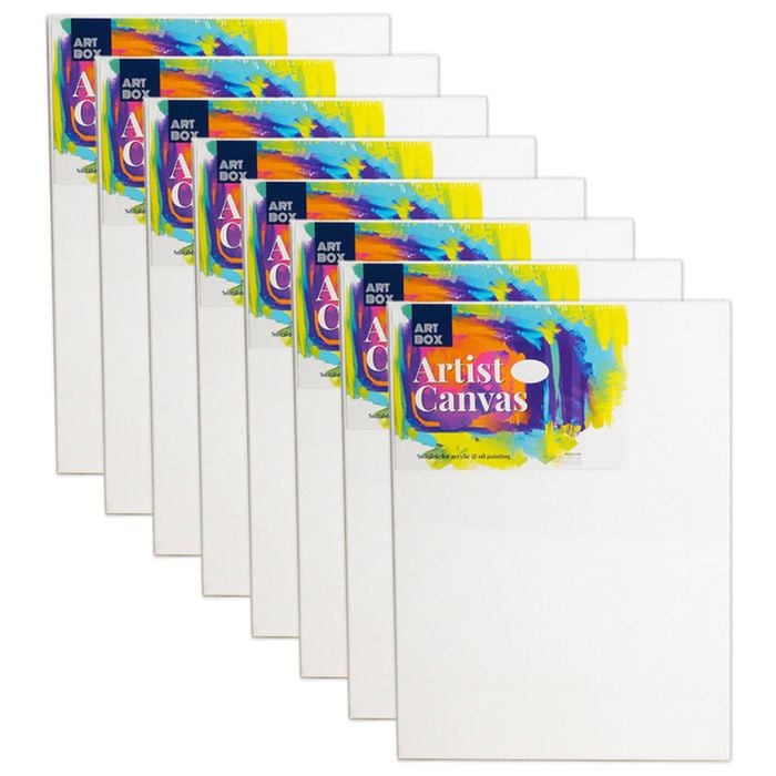 8x Art Boxd 30cm Thick Artist Canvas 280gsm Acrylic & Oil Painting Art/craft Wht