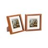 Nicola Spring Acrylic 3D Box Photo Frames with 4" x 4" Mounts - 8" x 8"  - Dark Wood - Pack of 2