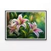 Bright Pink Lilies Blooming  Print 100% Australian Made 120x90cm  (Poster)