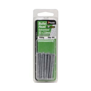Paslode 50 x 2.8mm 100g Galvanised Bullet Head Nails - 30 Pack