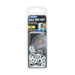 Zenith 1/4" Zinc Plated Half Hex Nut - 30 Pack