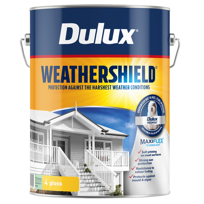 Dulux 10L Deep Gloss Weathershield Exterior Paint