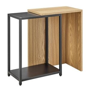 Sabina Side Table Extendable Oak and Black