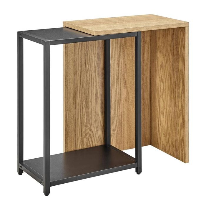 Sabina Side Table Extendable Oak and Black