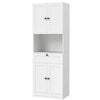Costway 171.5cm Storage Cabinet Sideboard 4 Door Drawer Adjustable White