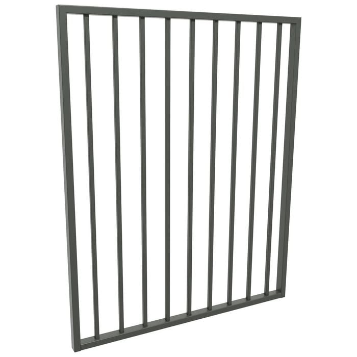 ProtectorAl 975 W x 1200mm H Woodland Grey Aluminium Square Picket Flat Top Pool Gate
