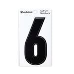 Sandleford 85mm Black Cut Out Self Adhesive House Number 6