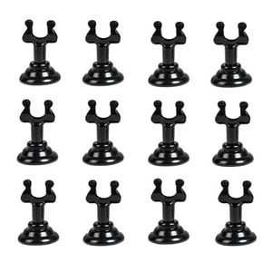 12 Black Harp Shape Place Card Menu Holder - 40mm