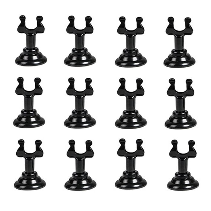 12 Black Harp Shape Place Card Menu Holder - 40mm