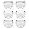 6pc Wilmax England Thermo Glass 120ml Double Wall Bowl - Clear