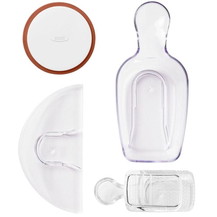 OXO Good Grips POP Accessories 4-Piece Baking Set – Brown Sugar Saver, Leveler, Scoop & Labels for POP Containers