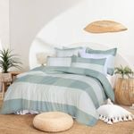 King Bed Quilt Cover Set with Extra Standard Pillowcase - Sage Check