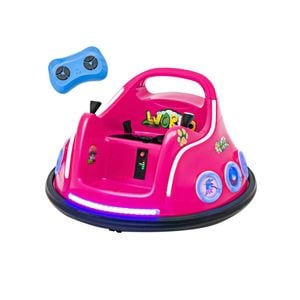 Costway Electric Kids Bumper Car 12v Ride On Toy W/bluetooth Pink