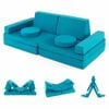 Costway 8pcs Kids Play Couch Modular Sofa Folding Chair Green