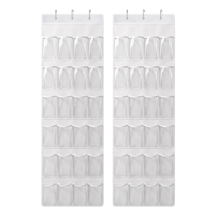 Artiss Over Door Shoe Storage X2 6-Tier Organiser 24 Pockets White