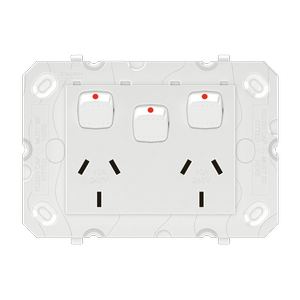 HPM White Arteor Double Powerpoint With Extra Switch