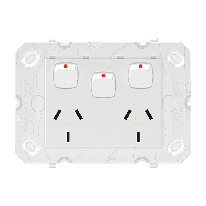 HPM White Arteor Double Powerpoint With Extra Switch