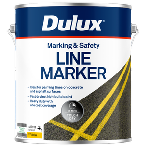 Dulux 4L Yellow Concrete And Paving Line Marker 